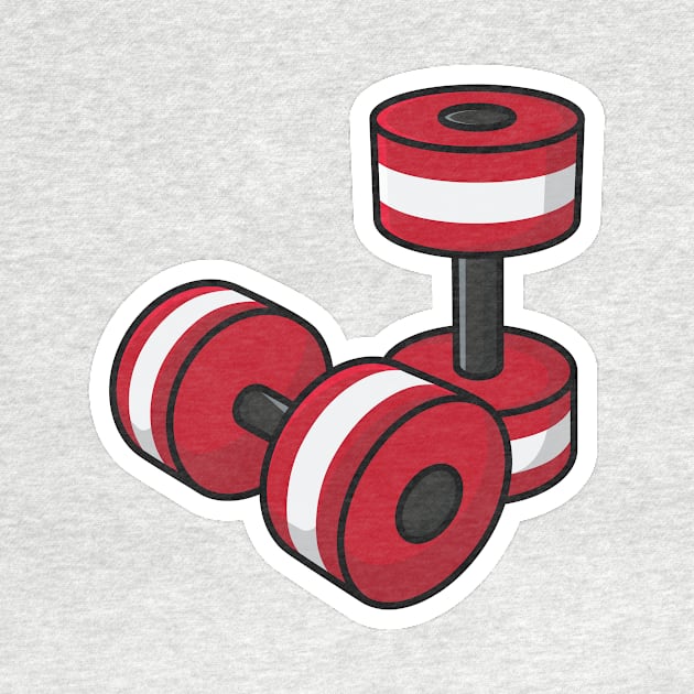 Gym Dumbbells Sticker Set vector illustration. Gym fitness object icon concept. Low weight dumbbells sticker logo design. Dumbbell for training body muscles sticker design logo. by AlviStudio